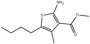 3-Thiophenecarboxylicacid,2-amino-5-butyl-4-methyl-,methylester(9CI) Structure