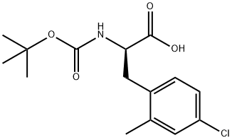 Boc-(2-Me-4Cl)Phe-OH (4-chloro-N-[(1,1-dimethylethoxy)carbonyl]-
2-methyl-D-Phenylalanine) Structure