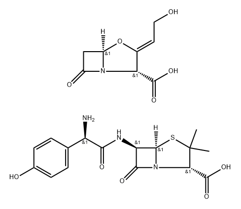 (2R,3Z,5R)-3-(2-hydroxyethylidene)-7-oxo-4-oxa-1-azabicyclo[3.2.0]heptane-2-carboxylate 结构式