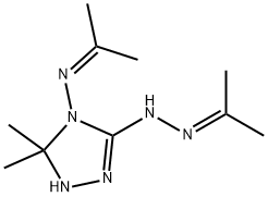 1,2,4-Triazolidin-3-one,5,5-dimethyl-4-[(1-methylethylidene)amino]-,(1-methylethylidene)hydrazone(9CI) Structure