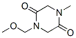2,5-Piperazinedione,1-(methoxymethyl)-4-methyl-(9CI) Struktur