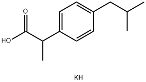 α-メチル-4-(2-メチルプロピル)ベンゼン酢酸カリウム 化学構造式