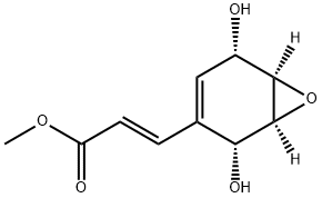 2-Propenoic acid, 3-[(1S,2R,5S,6R)-2,5-dihydroxy-7-oxabicyclo[4.1.0]hept-3-en-3-yl]-, methyl ester, (2E)- (9CI) 化学構造式