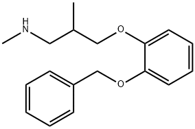 N-メチル-3-[2-(ベンジルオキシ)フェノキシ]-2-メチルプロパン-1-アミン 化学構造式