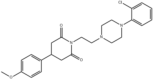 1-(2-(4-(2-Chlorophenyl)-1-piperazinyl)ethyl)-4-(4-methoxyphenyl)-2,6- piperidinedine Struktur