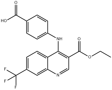 4-((3-(Ethoxycarbonyl)-7-(trifluoromethyl)quinolin-4-yl)amino)benzoic acid Structure