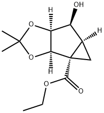 Ethyl (1S,2R,3S,4S,5S)-2,3-O-(Isopropylidene)-4-hydroxybicyclo[3.1.0]hexanecarboxylate Structure