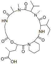 3-(16-butan-2-yl-10,11,14-trimethyl-2,5,9,12,15,18-hexaoxo-13-propan-2 -yl-4-oxa-1,8,11,14,17-pentazabicyclo[17.4.0]tricos-3-yl)-2-methyl-pro panoic acid Structure