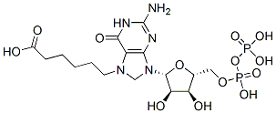 7-(5-carboxypentyl)guanosine 5'-diphosphate 结构式