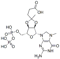 2',3'-O-(1-(2-carboxyethyl)ethylidene)-7-methylguanosine 5'-diphosphate,79441-42-2,结构式