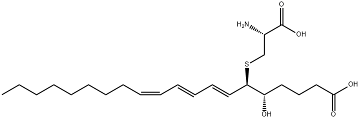 (5S,6R,7E,9E,11Z)-6-[(2R)-2-amino-3-hydroxy-3-oxopropyl]sulfanyl-5-hydroxyicosa-7,9,11-trienoic acid Struktur