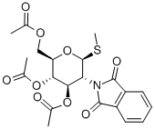 メチル3,4,6-トリ-O-アセチル-2-デオキシ-2-フタルイミド-1-チオ-β-D-グルコピラノシド 化学構造式