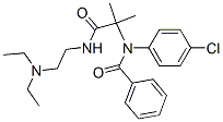 N-(p-クロロフェニル)-N-[2-[[2-(ジエチルアミノ)エチル]カルバモイル]プロパン-2-イル]ベンズアミド 化学構造式
