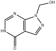 9-(hydroxymethyl)-2,4,8,9-tetrazabicyclo[4.3.0]nona-1,3,6-trien-5-one Struktur