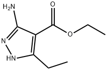 ETHYL 5-AMINO-3-ETHYL-1H-PYRAZOLE-4-CARBOXYLATE 化学構造式