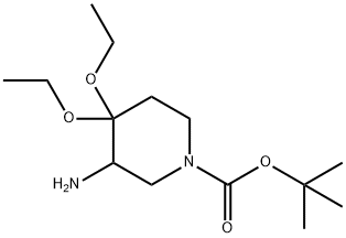 3-Amino-4,4-diethoxypiperidine-1-carboxylic acid tert-butyl ester Structure