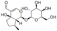 (1R,5S,6R,7S)-1-hydroxy-7-methyl-5-[(2S,3R,4S,5R,6R)-3,4,5-trihydroxy- 6-(hydroxymethyl)oxan-2-yl]oxy-4-oxabicyclo[4.3.0]non-2-ene-2-carbalde hyde Struktur