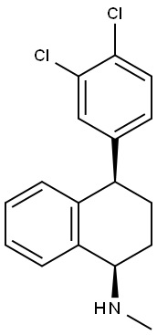 (1R,4R)-1-(メチルアミノ)-4-(3,4-ジクロロフェニル)テトラリン 化学構造式