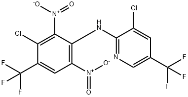 3-クロロ-5-トリフルオロメチル-N-(3-クロロ-4-トリフルオロメチル-2,6-ジニトロフェニル)ピリジン-2-アミン 化学構造式