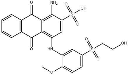 1-amino-9,10-dihydro-4-[[5-[(2-hydroxyethyl)sulphonyl]-2-methoxyphenyl]amino]-9,10-dioxoanthracene-2-sulphonic acid 结构式