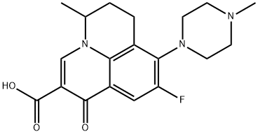 9-フルオロ-5-メチル-8-(4-メチル-1-ピペラジニル)-6,7-ジヒドロ-1-オキソ-1H,5H-ベンゾ[ij]キノリジン-2-カルボン酸 化学構造式