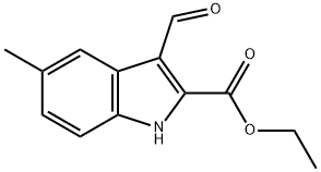 3-甲烷酰基-5-甲基-1H-吲哚-2-甲酸乙酯 结构式