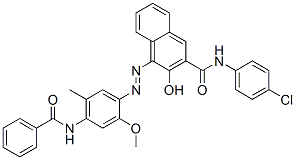 4-[[4-(benzoylamino)-2-methoxy-5-methylphenyl]azo]-N-(4-chlorophenyl)-3-hydroxynaphthalene-2-carboxamide Structure