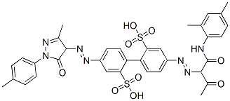 4-[[4,5-dihydro-3-methyl-1-(4-methylphenyl)-5-oxo-1H-pyrazol-4-yl]azo]-4'-[[1-[[(2,4-dimethylphenyl)amino]carbonyl]-2-oxopropyl]azo][1,1'-biphenyl]-2,2'-disulphonic acid Structure