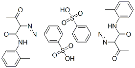 4,4'-bis[[1-[[(2-methylphenyl)amino]carbonyl]-2-oxopropyl]azo][1,1'-biphenyl]-2,2'-disulphonic acid 结构式