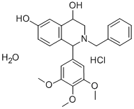 4,6-Isoquinolinediol, 1,2,3,4-tetrahydro-2-(phenylmethyl)-1-(3,4,5-tri methoxyphenyl)-, hydrochloride, hydrate (3:3:1),79677-06-8,结构式