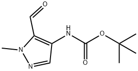 Carbamic acid, (5-formyl-1-methyl-1H-pyrazol-4-yl)-, 1,1-dimethylethyl ester (9CI) 化学構造式