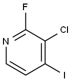 3-クロロ-2-フルオロ-4-ヨードピリジン 化学構造式