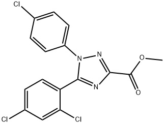 1H-1,2,4-Triazole-3-carboxylic  acid,1-(4-chlorophenyl)-5-(2,4-dichlorophenyl)-,methyl  ester Structure