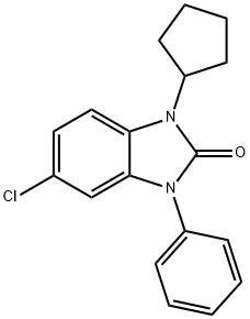 1-Cyclopentyl-3-phenyl-5-chloro-benzimidazolin-2-one Struktur