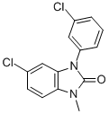 1,3-Dihydro-5-chloro-3-(3-chlorophenyl)-1-methyl-2H-benzimidazol-2-one,79759-81-2,结构式