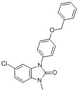 1,3-Dihydro-5-chloro-1-methyl-3-(4-(phenylmethoxy)phenyl)-2H-benzimida zol-2-one Struktur