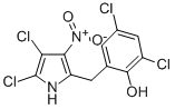 2,4-ジクロロ-6-[(4,5-ジクロロ-3-ニトロ-1H-ピロール-2-イル)メチル]フェノール 化学構造式