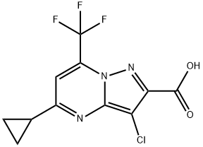 3-氯-5-环丙基-7-三氟甲基-吡唑[1,5-A]嘧啶-2-羧基, 797809-11-1, 结构式