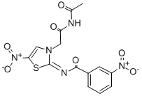 2-(2-(3-Nitrobenzoylimino)-5-nitro-4-thiazolin-3-yl)diacetamide Structure