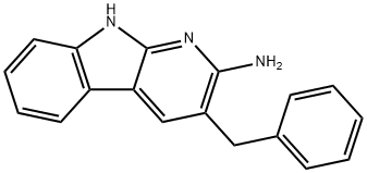 1H-Pyrido(2,3-b)indol-2-amine, 3-(phenylmethyl)- Structure