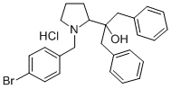 2-Pyrrolidinemethanol, alpha,alpha-bis(phenylmethyl)-1-((bromophenyl)m ethyl)-, hydrochloride Struktur