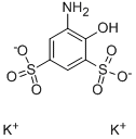 dipotassium 5-amino-4-hydroxybenzene-1,3-disulphonate Struktur