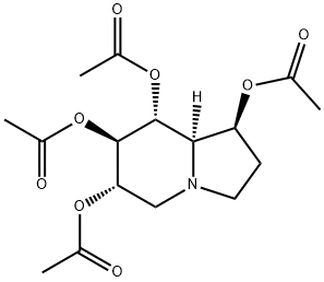 1,6,7,8-Indolizinetetrol, octahydro-, tetraacetate (ester), (1S,6S,7R,8R,8aR)- 化学構造式