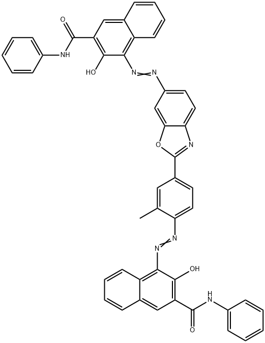 3-hydroxy-4-[[4-[6-[[2-hydroxy-3-[(phenylamino)carbonyl]naphthyl]azo]benzoxazol-2-yl]-2-methylphenyl]azo]-N-phenylnaphthalene-2-carboxamide ,79832-55-6,结构式