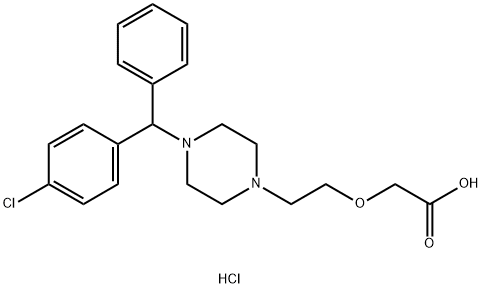 乙酸, 2-[2-[4-[(4-氯苯基)苯基甲基]-1-哌嗪基]乙氧基]-, 盐酸盐 (1:1),798544-25-9,结构式