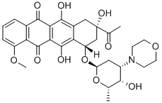 3'-(4-morpholinyl)-3'-deaminodaunorubicin 化学構造式