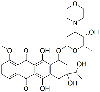 6,8,11-trihydroxy-8-(1-hydroxyethyl)-10-[(4S,5S,6S)-5-hydroxy-6-methyl -4-morpholin-4-yl-oxan-2-yl]oxy-1-methoxy-9,10-dihydro-7H-tetracene-5, 12-dione 结构式