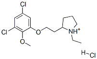 (+)-2-[2-(3,5-dichloro-2-methoxyphenoxy)ethyl]-1-ethylpyrrolidinium hydrochloride Structure
