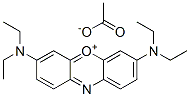 3,7-bis(diethylamino)phenoxazin-5-ium acetate Struktur