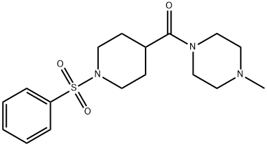 (4-甲基哌嗪-1-基)(1-(苯磺酰基)哌啶-4-基)甲酮,799257-53-7,结构式